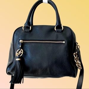 Michael Kors Knox Tassel Satchel Crossbody Handbag - Black